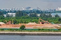 Land reclamation equipment at work Royalty Free Stock Photo