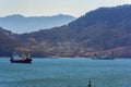 Land reclamation in Gwangyang bay, South Korea. Royalty Free Stock Photo