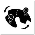 Land redistribution glyph icon