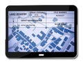 Land registry concept image with an imaginary cadastral map of territory - Property Tax on buildings with land parcel and land