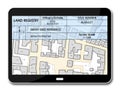 Land registry concept image with an imaginary cadastral map of territory - Property Tax on buildings