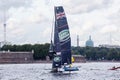 Land Rover BAR Academy (GBR) catamaran on Extreme Sailing Series Act 5 catamarans race in St. Petersburg, Russia