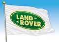 Land Rover car industrial group, flag with logo, illustration