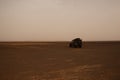 Land Rover Defender in the Desert Royalty Free Stock Photo