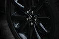 Land Rover logo on the wheel. Range Rover Sport wheel close-up.