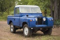 Land Rover old model 4WD vehicle. Zimbabwe. Hwange National Park. Royalty Free Stock Photo