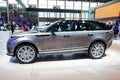 Land Rover Range Rover Velar car at the Paris Motor Show. France - October 3, 2018 Royalty Free Stock Photo