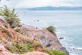 Land's End Trail in San Francisco, a popular walk along the rocky Pacific coastline. Beautiful landscapes of Royalty Free Stock Photo