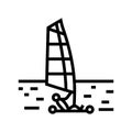 land sailing line icon vector illustration