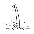 land sailing line icon vector illustration