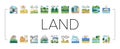 Land Scape Nature Collection Icons Set Vector . Royalty Free Stock Photo