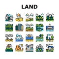 Land Scape Nature Collection Icons Set Vector Royalty Free Stock Photo