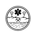 Land Sea Air Rescue Icon Sign Symbol Black and White Royalty Free Stock Photo