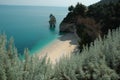 Land and sea and mountains all together here in Gargano National Park Royalty Free Stock Photo