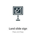 Land slide sign vector icon on white background. Flat vector land slide sign icon symbol sign from modern maps and flags