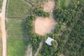 Land and soil backfill in aerial view in in Nan province of Thailand