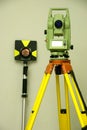 Land surveying and prism Royalty Free Stock Photo