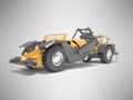Land transport machine scraper 3D rendering on gray background with shadow Royalty Free Stock Photo