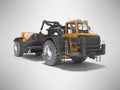 Land transport vehicle scraper isolated 3D rendering on gray background with shadow Royalty Free Stock Photo