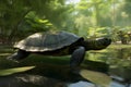 The Land turtle in its natural environment. Neural network AI generated Royalty Free Stock Photo