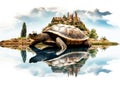 Land turtle Made With Generative AI illustration