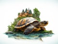 Land turtle Made With Generative AI illustration