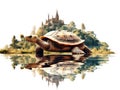 Land turtle Made With Generative AI illustration