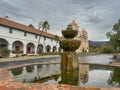 Landcape, Moorish fountain at Old Mission, Santa Barbara, CA, USA Royalty Free Stock Photo