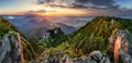 Landcape of mountain at sunset panorama from peak Velky Choc, Slovakia Royalty Free Stock Photo