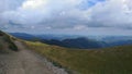 Landcapes on the apennines at summer with cloudy sky