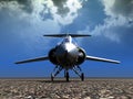 Landed fighter plane