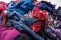 Landfil of used clothes. Royalty Free Stock Photo