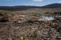 Landfill landscape. Royalty Free Stock Photo