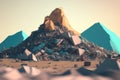 Landfill Mountains: large landfill site with piles of waste and garbage towering over the surrounding area AI generation