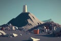 Landfill Mountains: large landfill site with piles of waste and garbage towering over the surrounding area AI generation