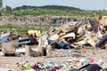 Landfill. Old furniture at the garbage dump. Royalty Free Stock Photo