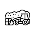 landfill tractor line icon vector illustration