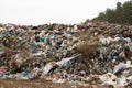 Landfill in Ukraine, piles of plastic dumped in . The roads along inorganic waste jumble