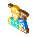 landfill workers handling e waste pollution isometric icon vector illustration Royalty Free Stock Photo
