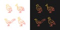 Landfowl gradient icons set for dark and light mode Royalty Free Stock Photo