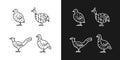 Landfowl linear icons set for dark and light mode Royalty Free Stock Photo