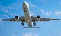 Montreal, Quebec, Canada - August 07, 2017: An Airbus A330 of Air Transat landing at Pierre Elliott Trudeau International Airport