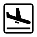 Landing aircraft symbol icon Royalty Free Stock Photo