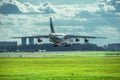 Landing of the big cargo airliner.