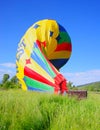 Landing and deflating rthe balloon