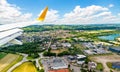 Landing at Euroairport Basel-Mulhouse-Freiburg Royalty Free Stock Photo