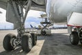 Landing gear of airplane Royalty Free Stock Photo