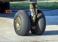 Landing gear of military helicopter Royalty Free Stock Photo
