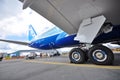 Landing gears and rear of the new Boeing at Singapore Airshow 2012