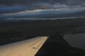 Landing in Hobart in cloudy weather Royalty Free Stock Photo